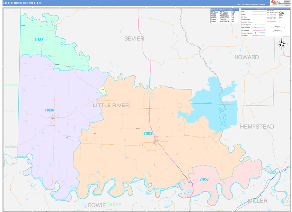 Little River County Digital Map Color Cast Style